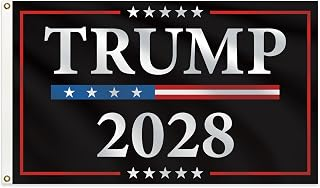 Black Trump 2028 outdoor flag