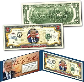 Trump commemorative two dollar bill collectible